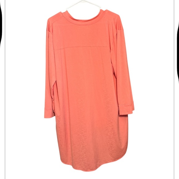 Lucky & Blrssed Coral Drape Front Wrap Keyhole Tunic Size XL - Picture 2 of 6